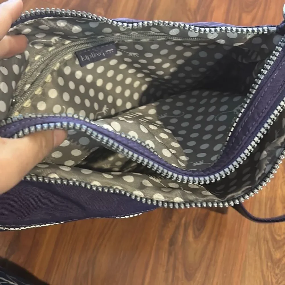 Kipling purple multi pocket Crossbody bag nylon